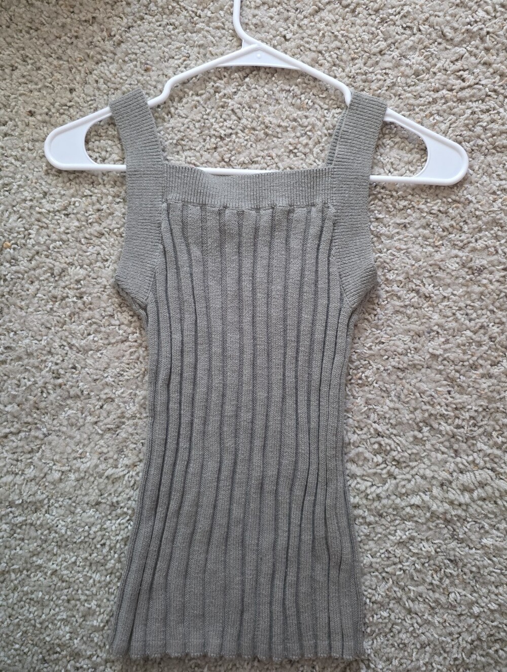 Loft Ribbed Sweater Tank Top In Green, Size XXS